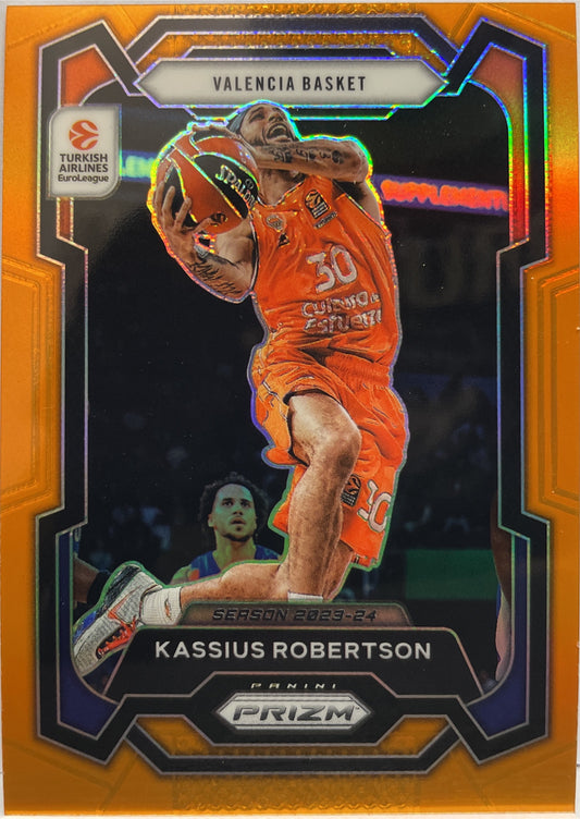 Kassius Robertson 1/49 Orange Prizm Euroleague Basketball 2023/24