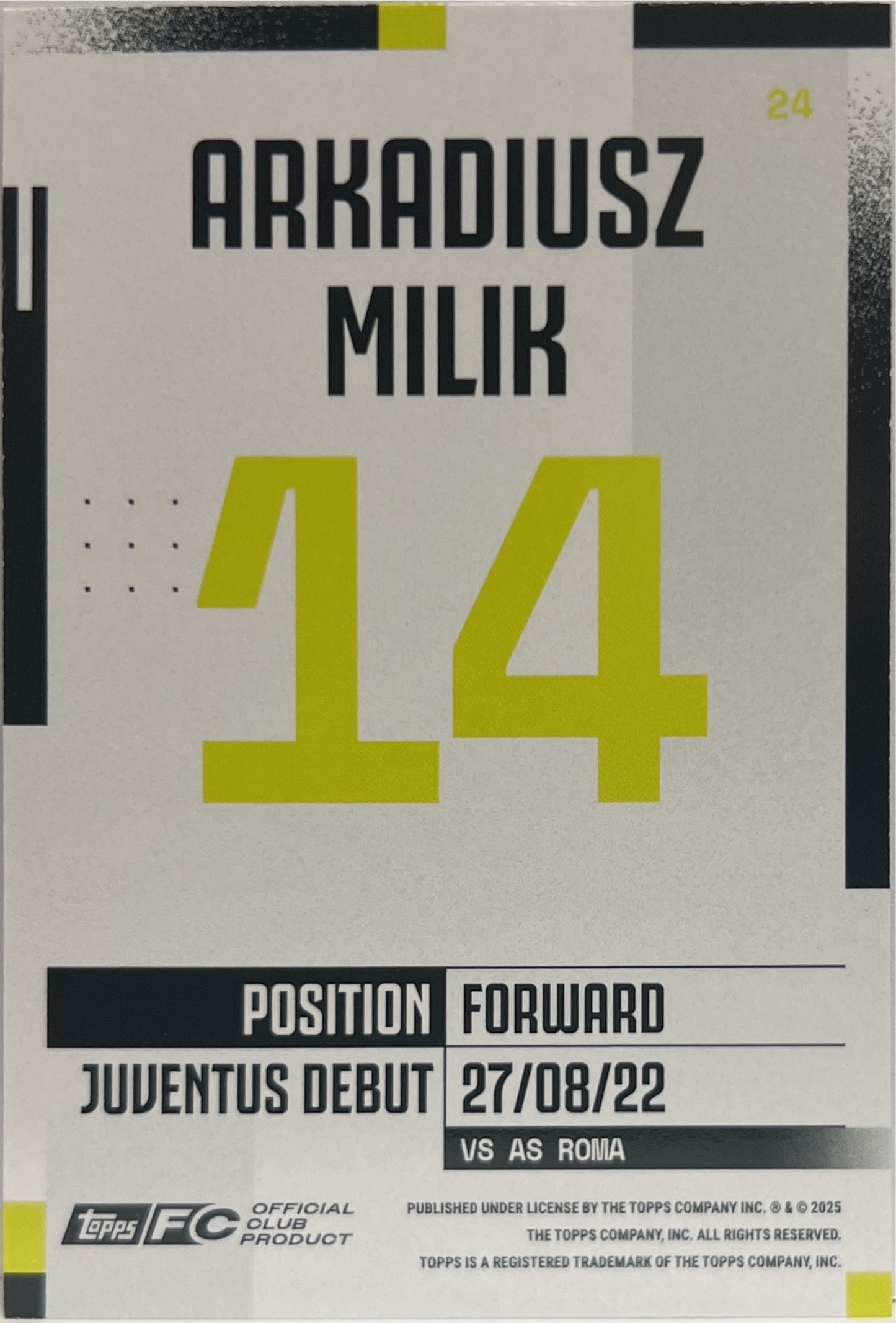 Mancolista-Static Refractor-Topps Juventus Premium Team Set 2024/25