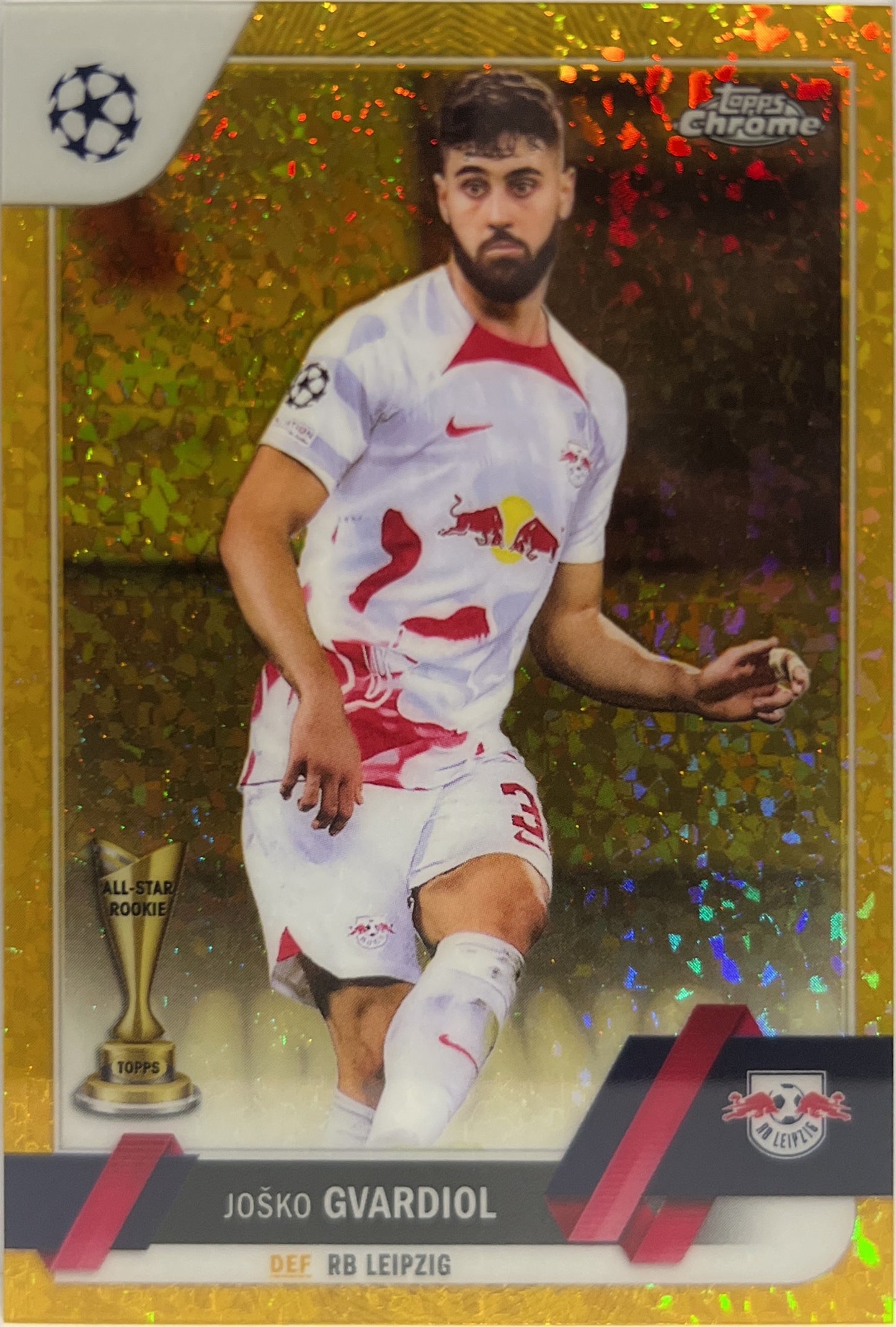 Josko Gvardiol 17/50 All Star Rookie Gold Speckle Topps Chrome UCC 2022/23