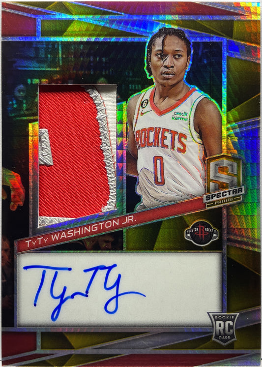 Tyty Washington Jr 4/10 Rookie Patch Autograph Gold Panini Spectra Basketball 2022/23