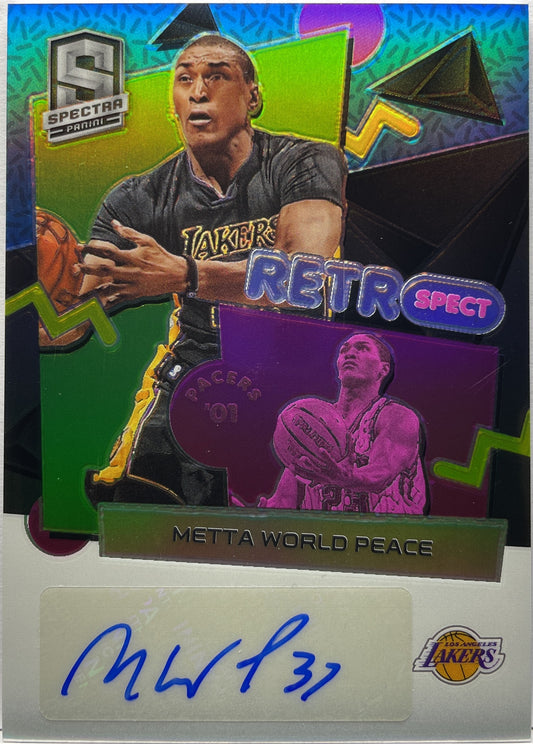 Metta World Peace 84/99 Autograph Retrospect Panini Spectra Basketball 2022/23