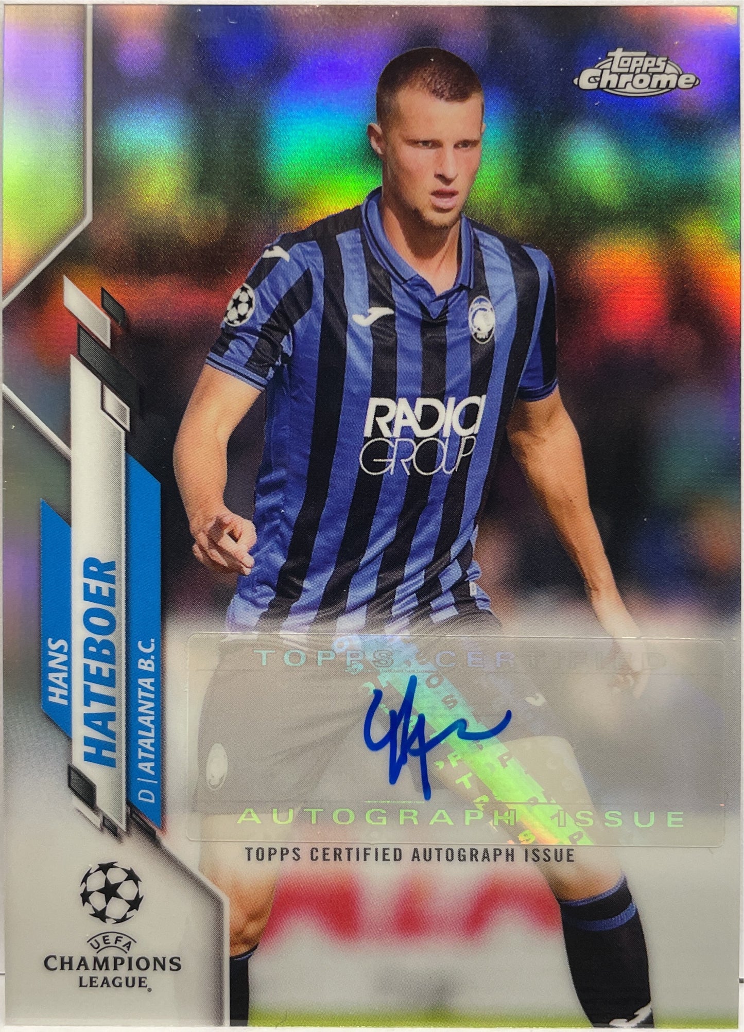 Hans Hateboer Autograph Topps Chrome UCL 2019/20