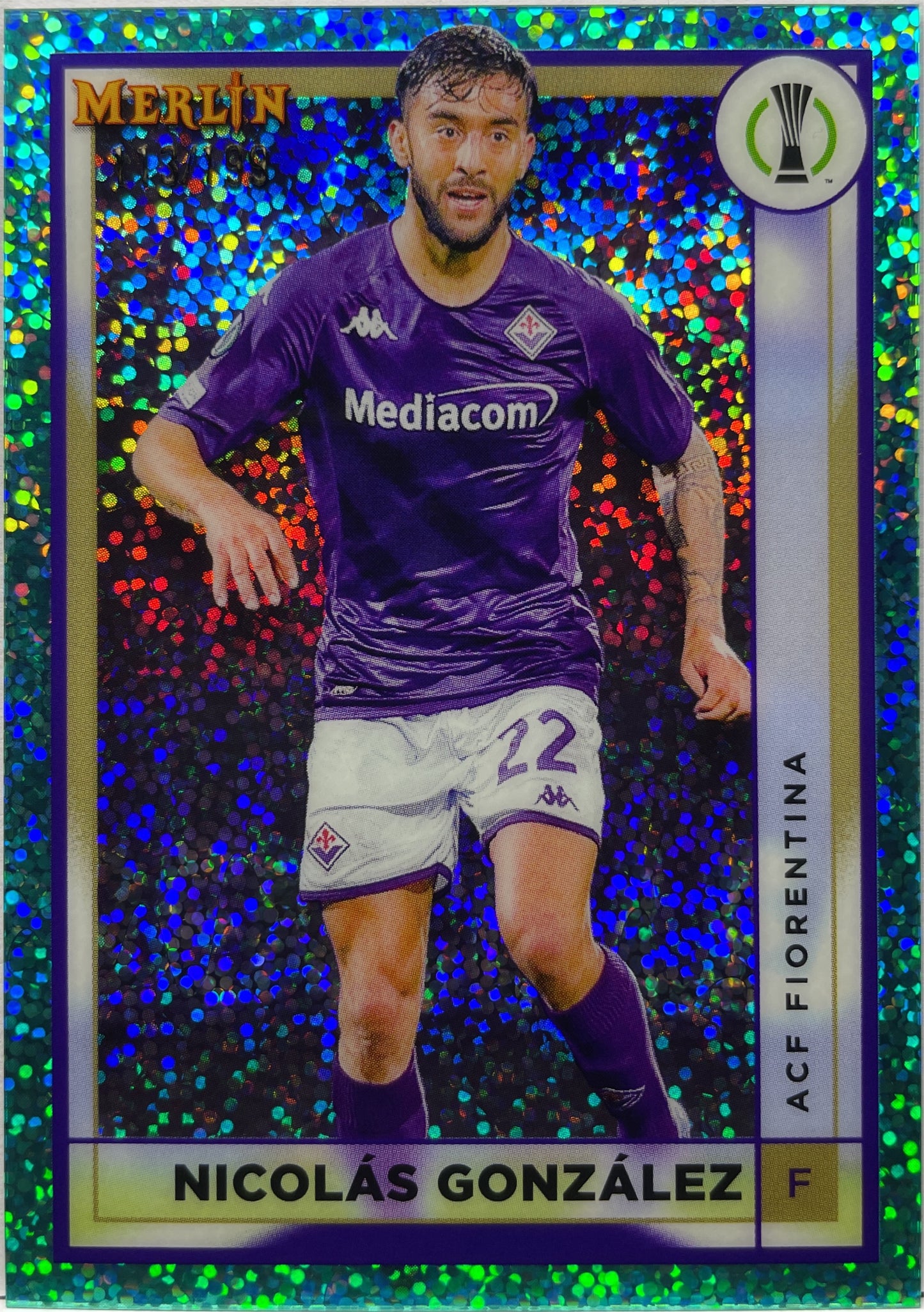 Nicolas Gonzalez 113/199 Aqua Speckle Topps Chrome Merlin 2022/23