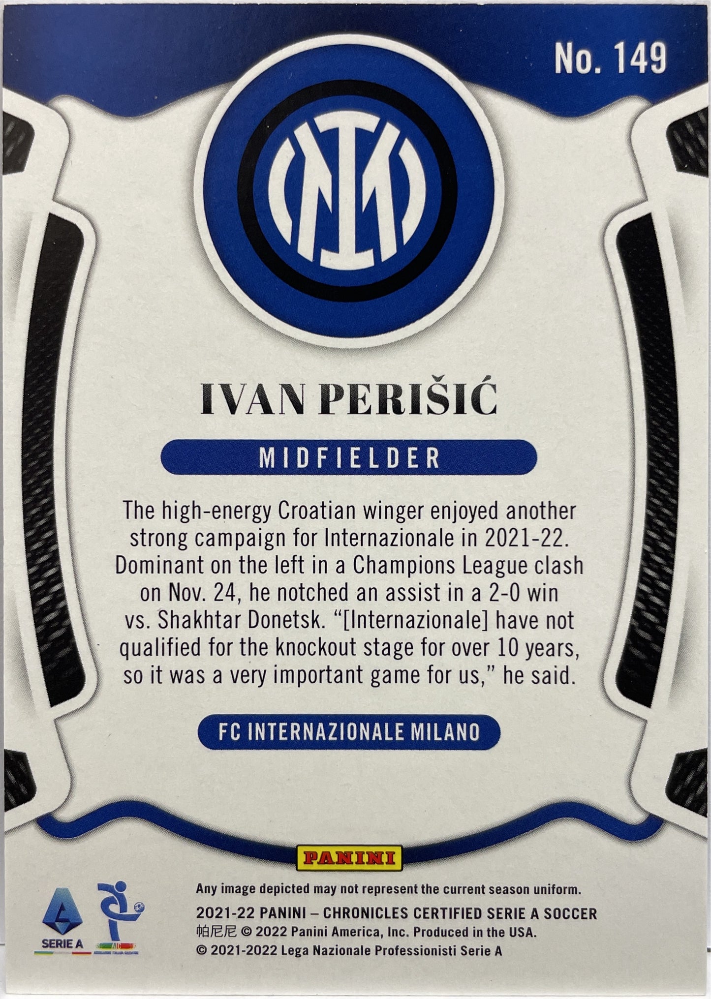 Ivan Perisic 24/99 Certified Blue Chronicles 2021/22