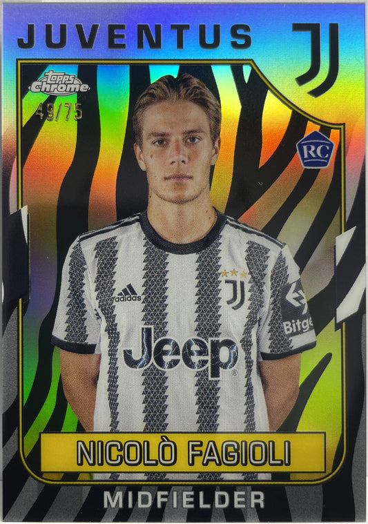 Nicolo Fagioli 49/75 Rookie Zebra Topps Chrome Juventus 2022/23