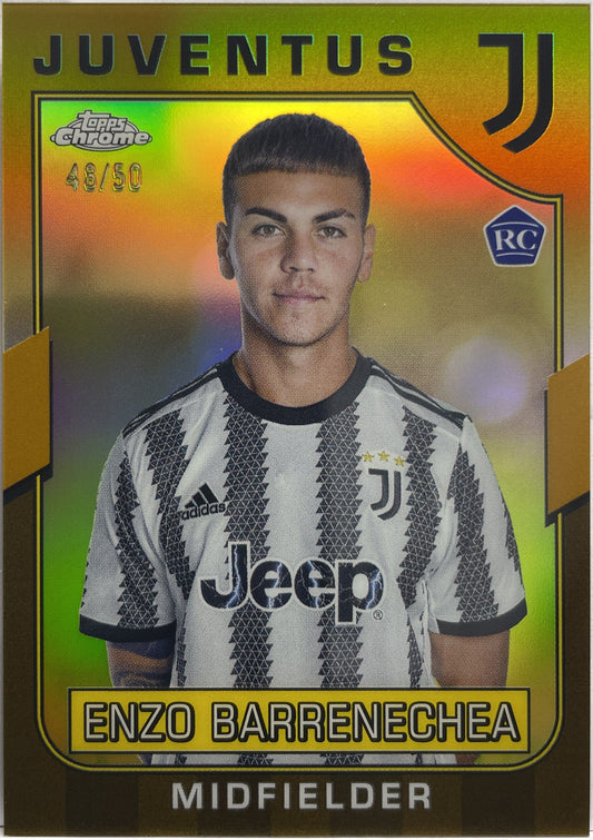 Enzo Barrenechea 48/50 Rookie Gold Topps Chrome Juventus 2022/23