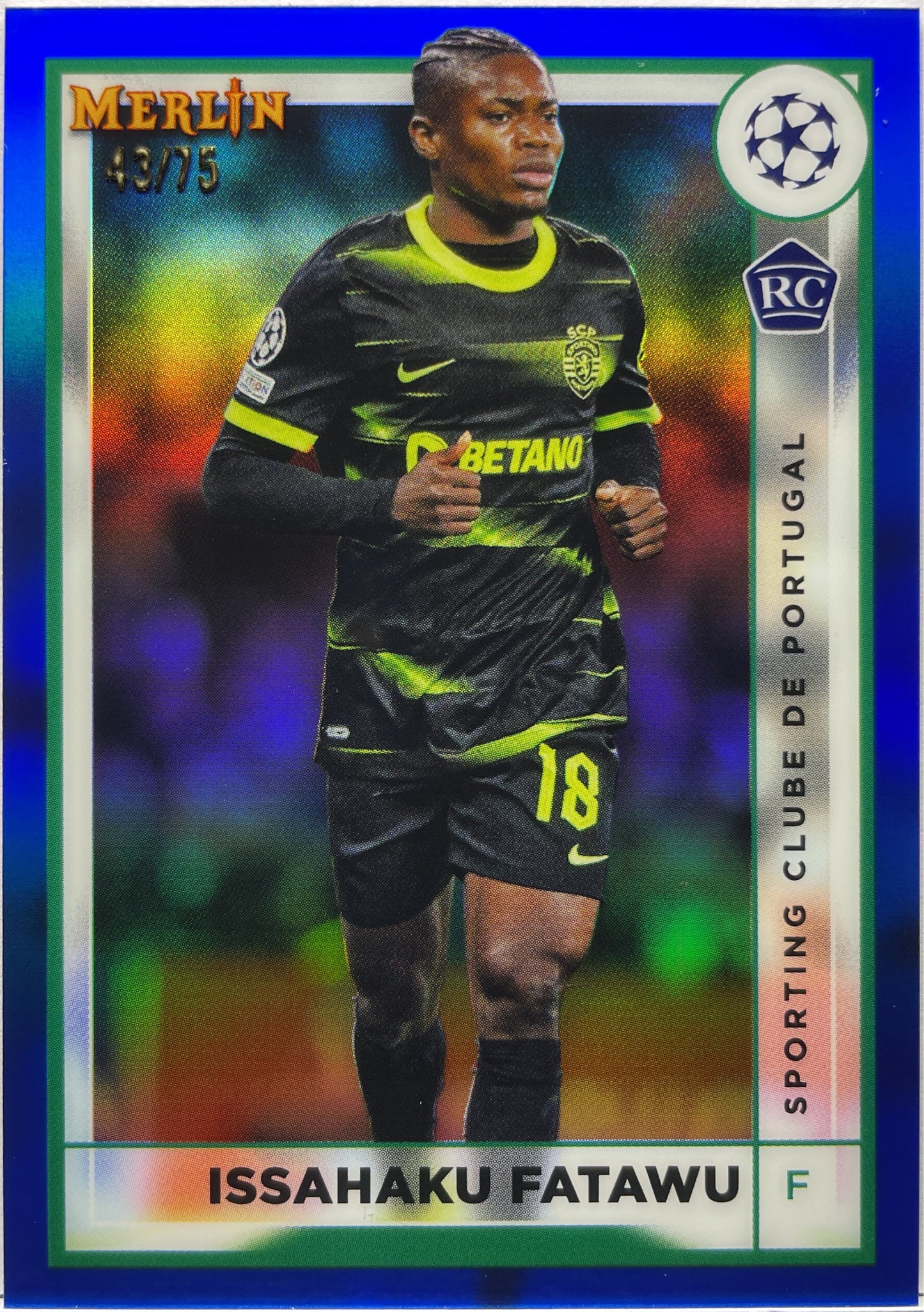 Issahaku Fatawu 43/75 Rookie Blue Topps Chrome Merlin 2022/23