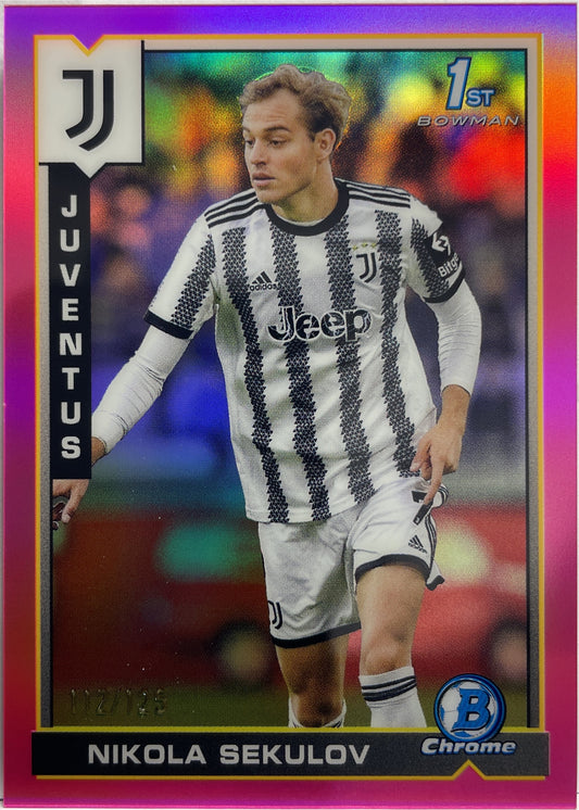 Nikola Sekulov 112/125 1ST Bowman Pink Topps Chrome Juventus 2022/23