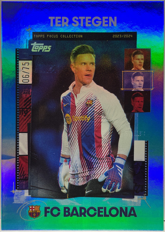 Ter Stegen 6/75 Blue Topps Focus Barcelona 2023/24