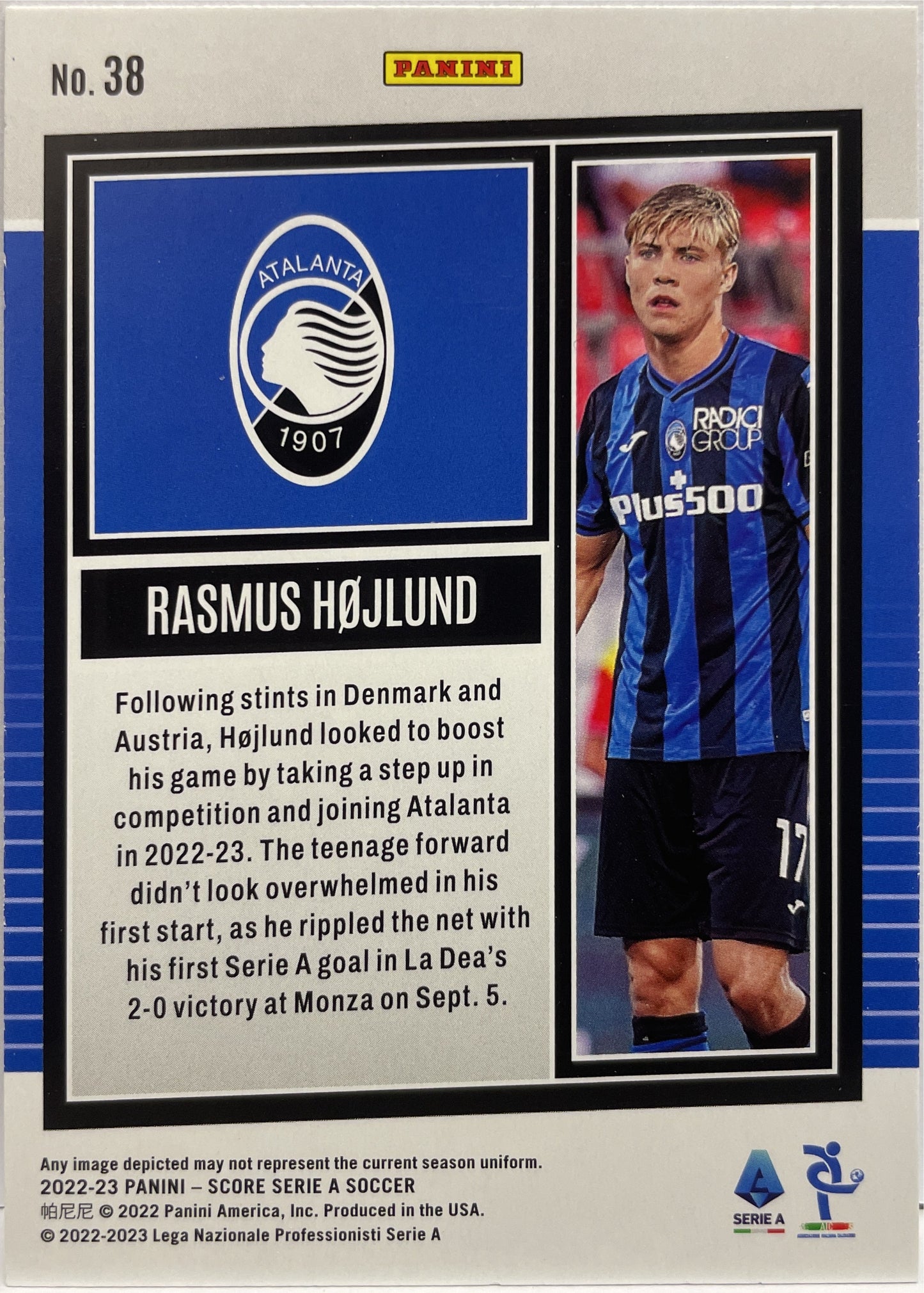 Rasmus Hojlund Rookie Silver Laser Score Serie A 2022/23