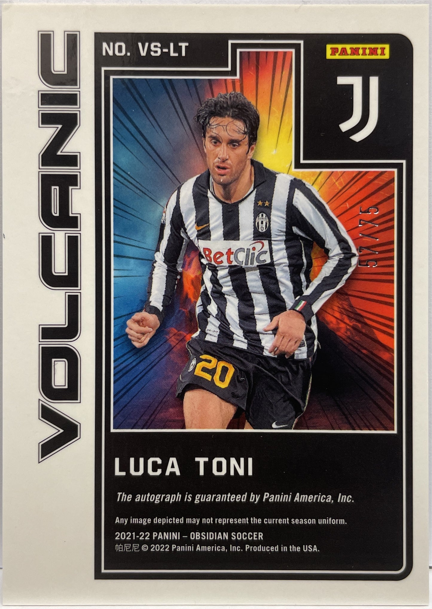 Luca Toni 57/75 Autograph Volcanic Obsidian 2021/22