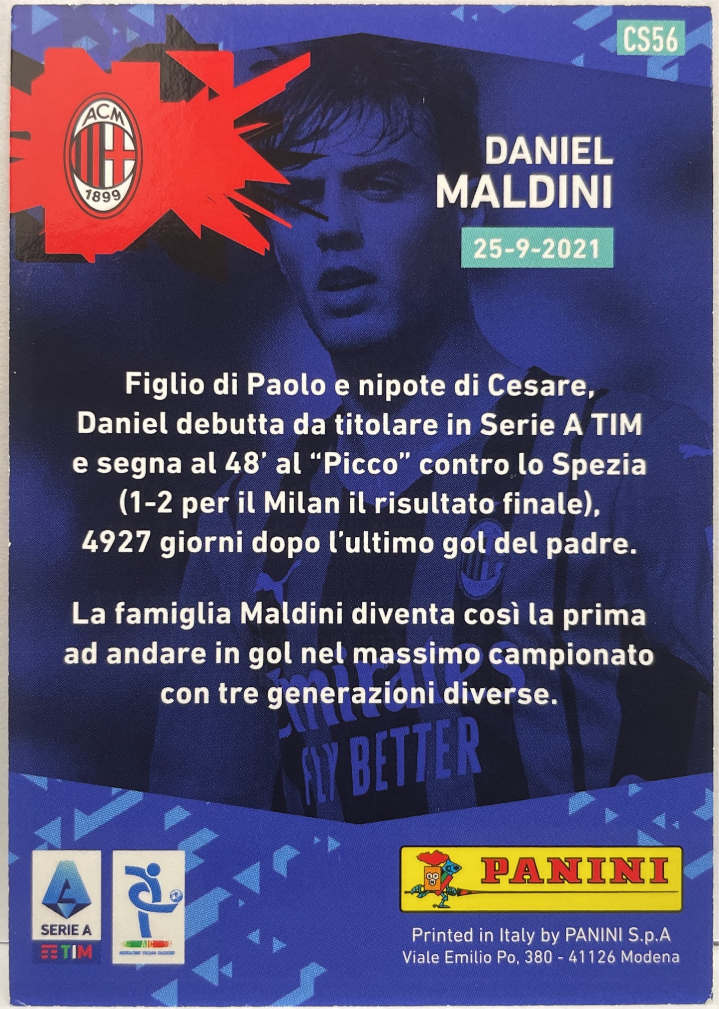 Daniel Maldini Top Moments Panini 2021