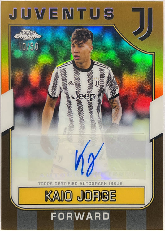 Kaio Jorge 10/50 Autograph Gold Topps Chrome Juventus 2022/23