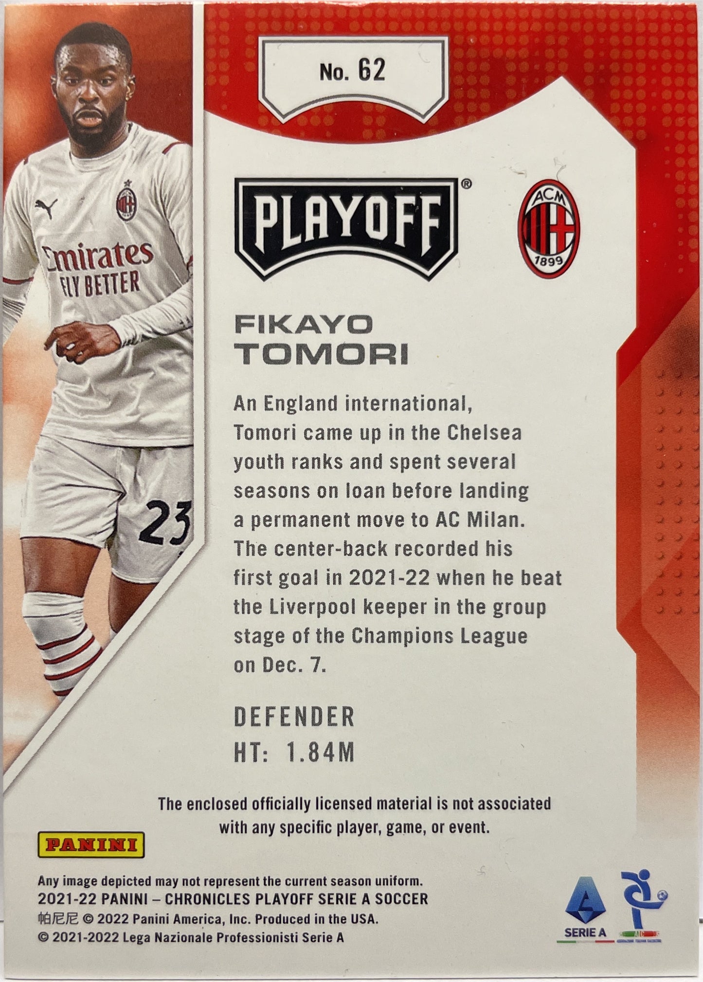 Fikayo Tomori 249/500 Patch Playoff Chronicles 2021/22