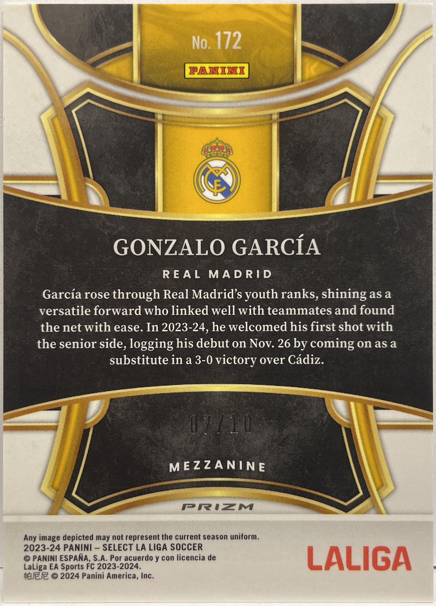 Gonzalo Garcia 7/10 Rookie Gold Select La Liga 2023/24