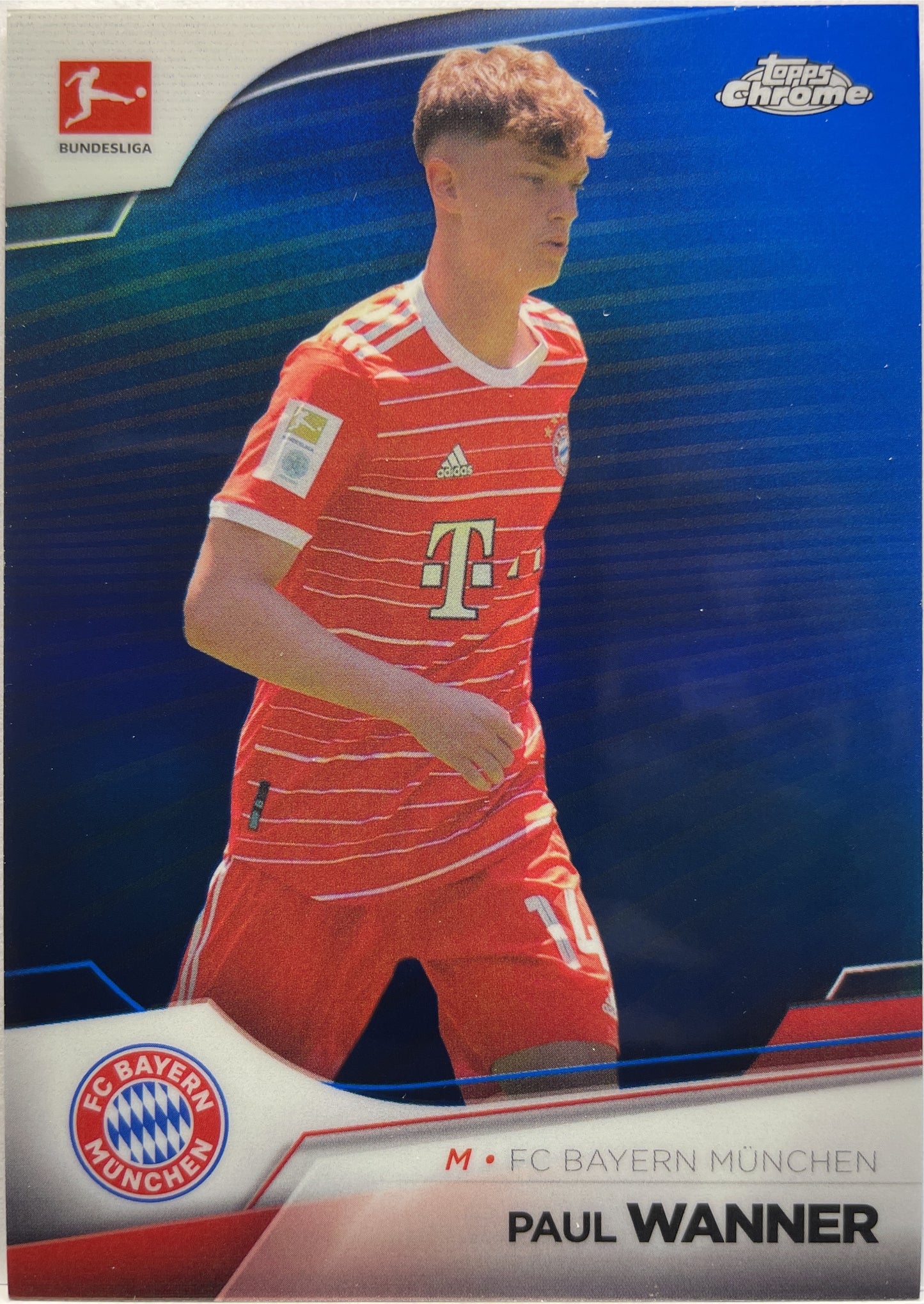 Paul Wanner 25/180 Blue Refractor Topps Chrome Bundesliga 2022/23