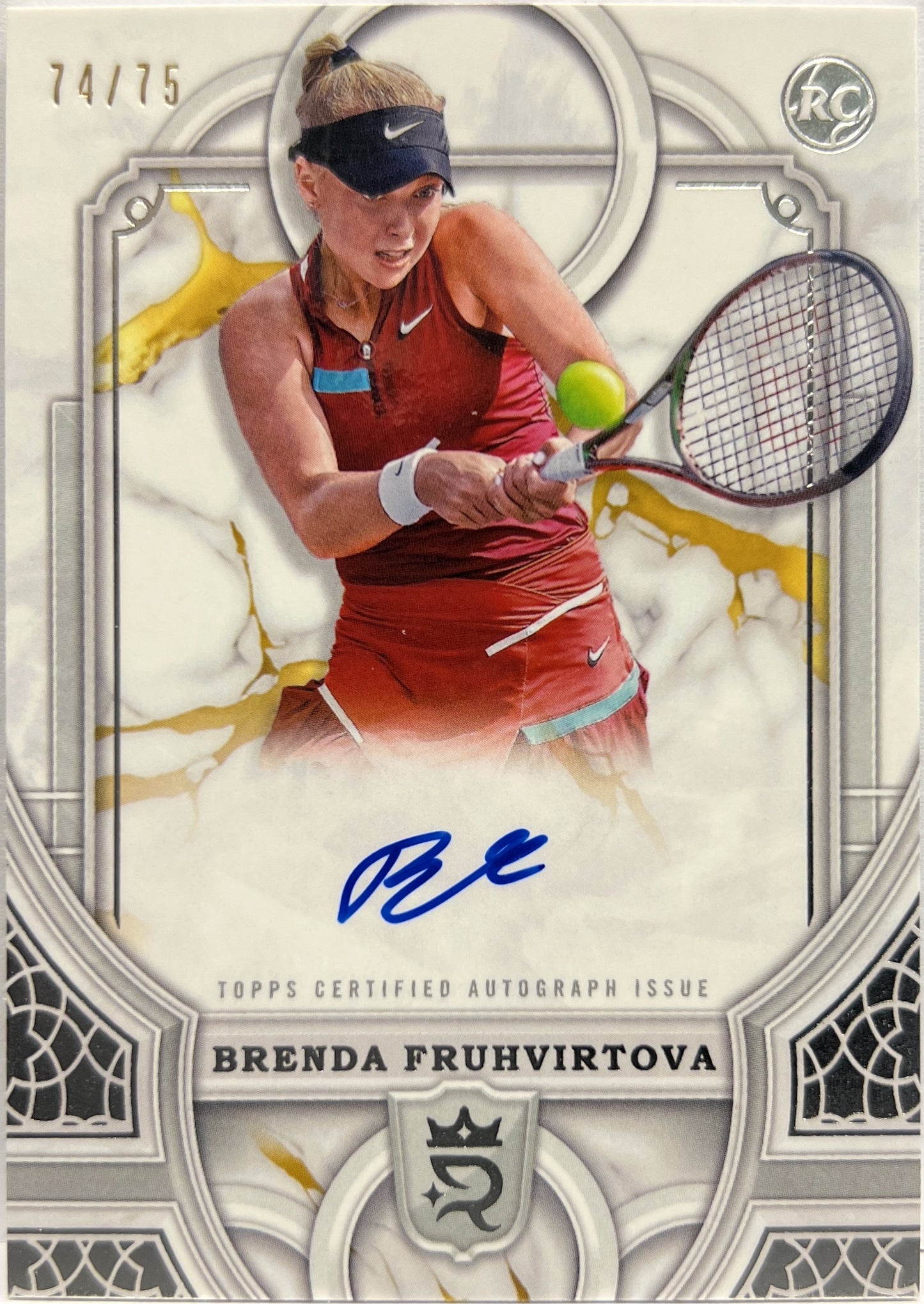 Brenda Fruhvirtova 74/75 Rookie Autograph On Card Topps Royalty Tennis 2024