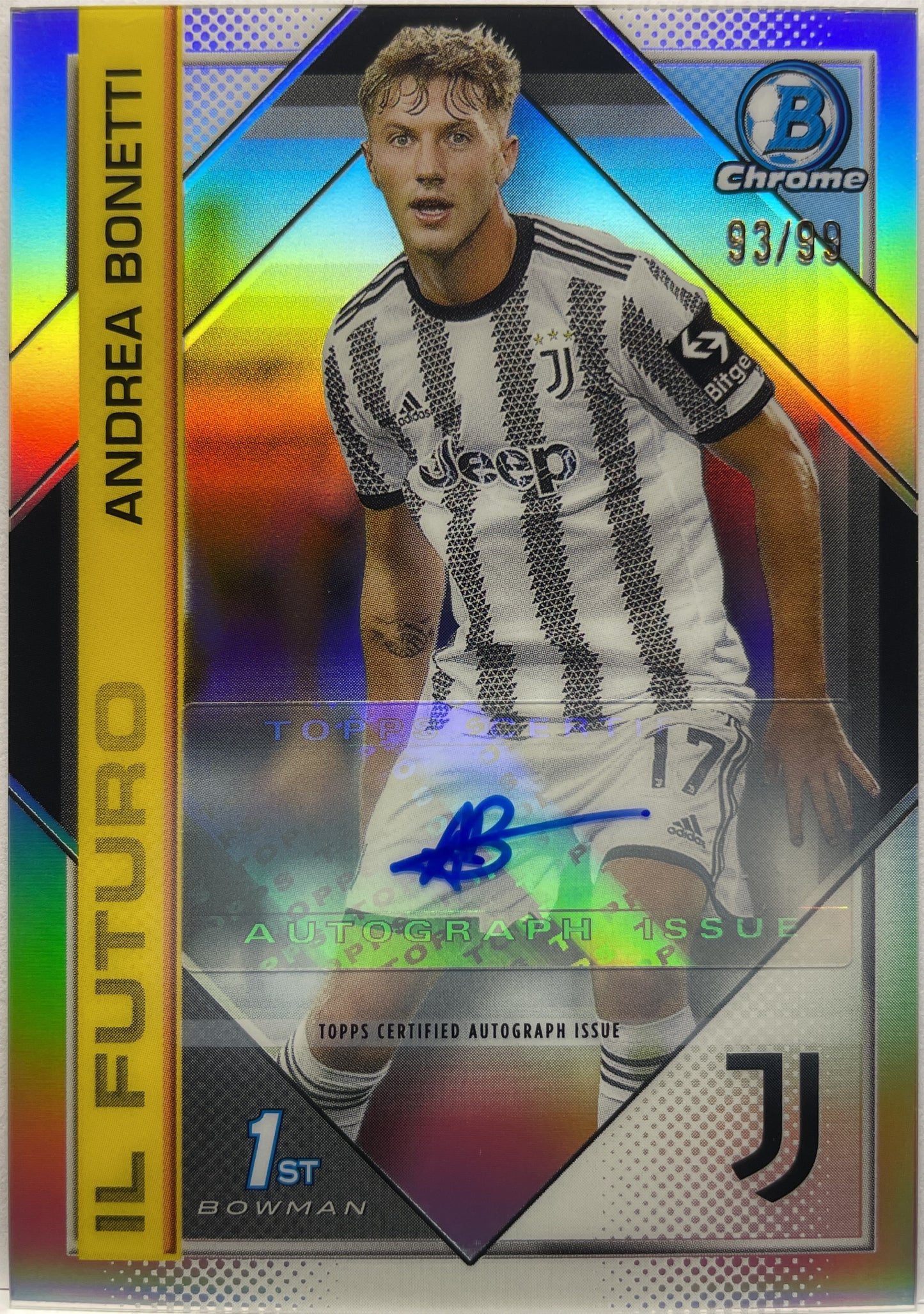 Andrea Bonetti 93/99 Autograph Il Futuro 1ST Bowman Topps Chrome Juventus 2022/23