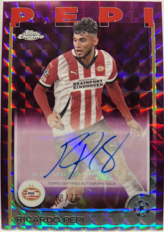 Ricardo Pepi 48/75 Autograph Magenta Geometric Topps Chrome UCC 2024/25