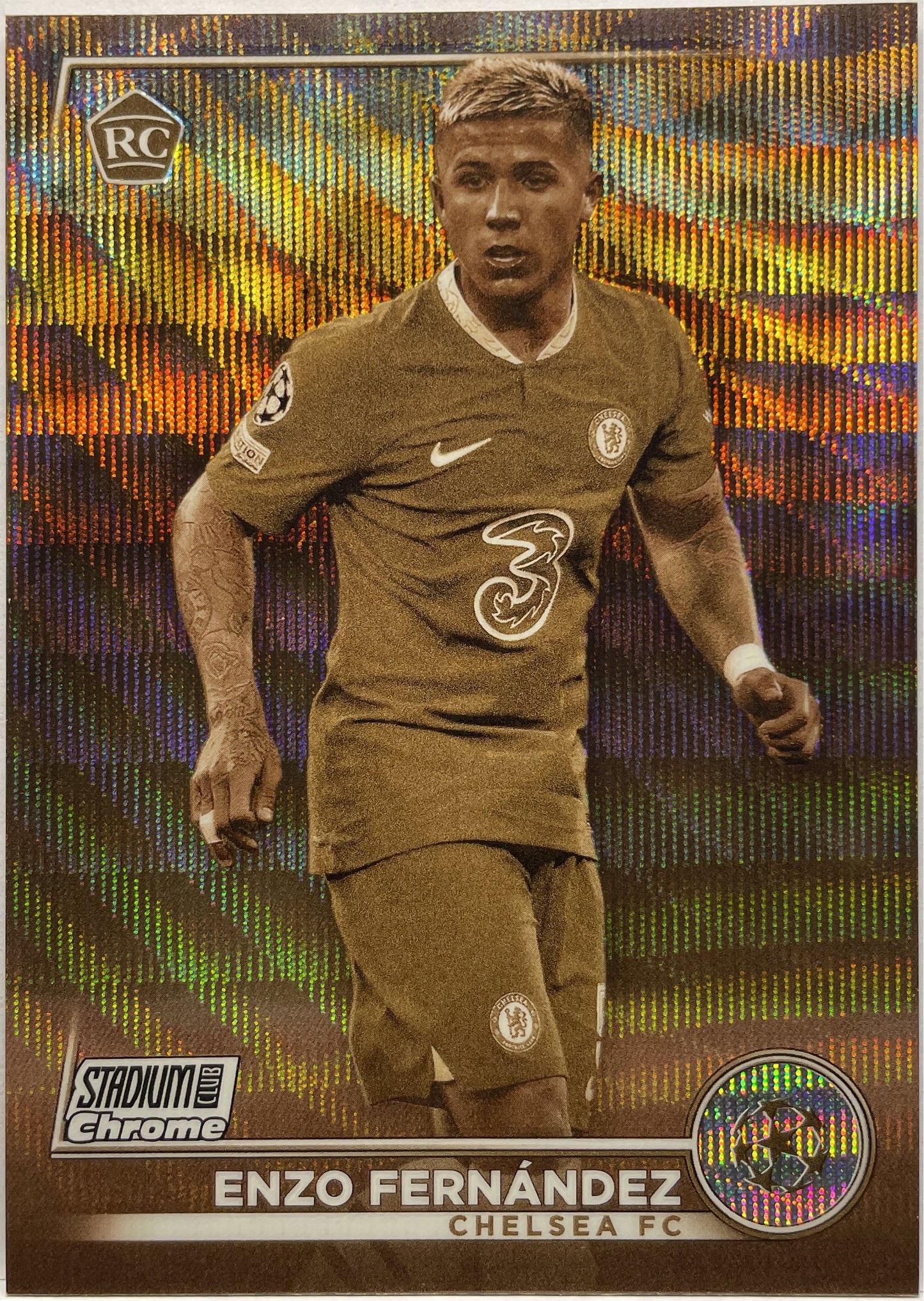 Enzo Fernandez 7/75 Rookie Sepia Prism Topps Stadium Chrome Club 2022/23