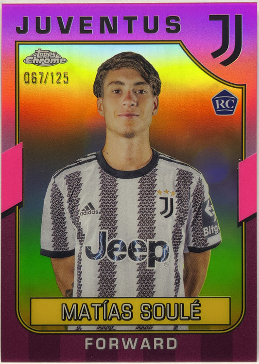 Matias Soule 67/125 Rookie Pink Topps Chrome Juventus 2022/23