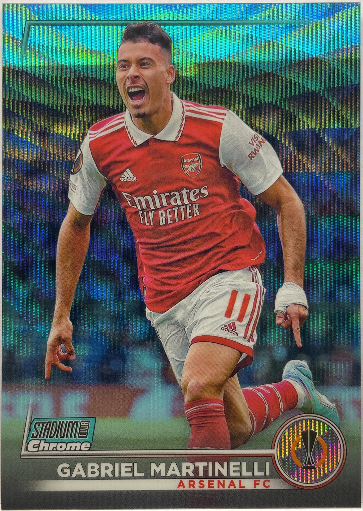 Gabriel Martinelli 114/275 Aqua Wave Refractor Topps Stadium Chrome Club 2022/23