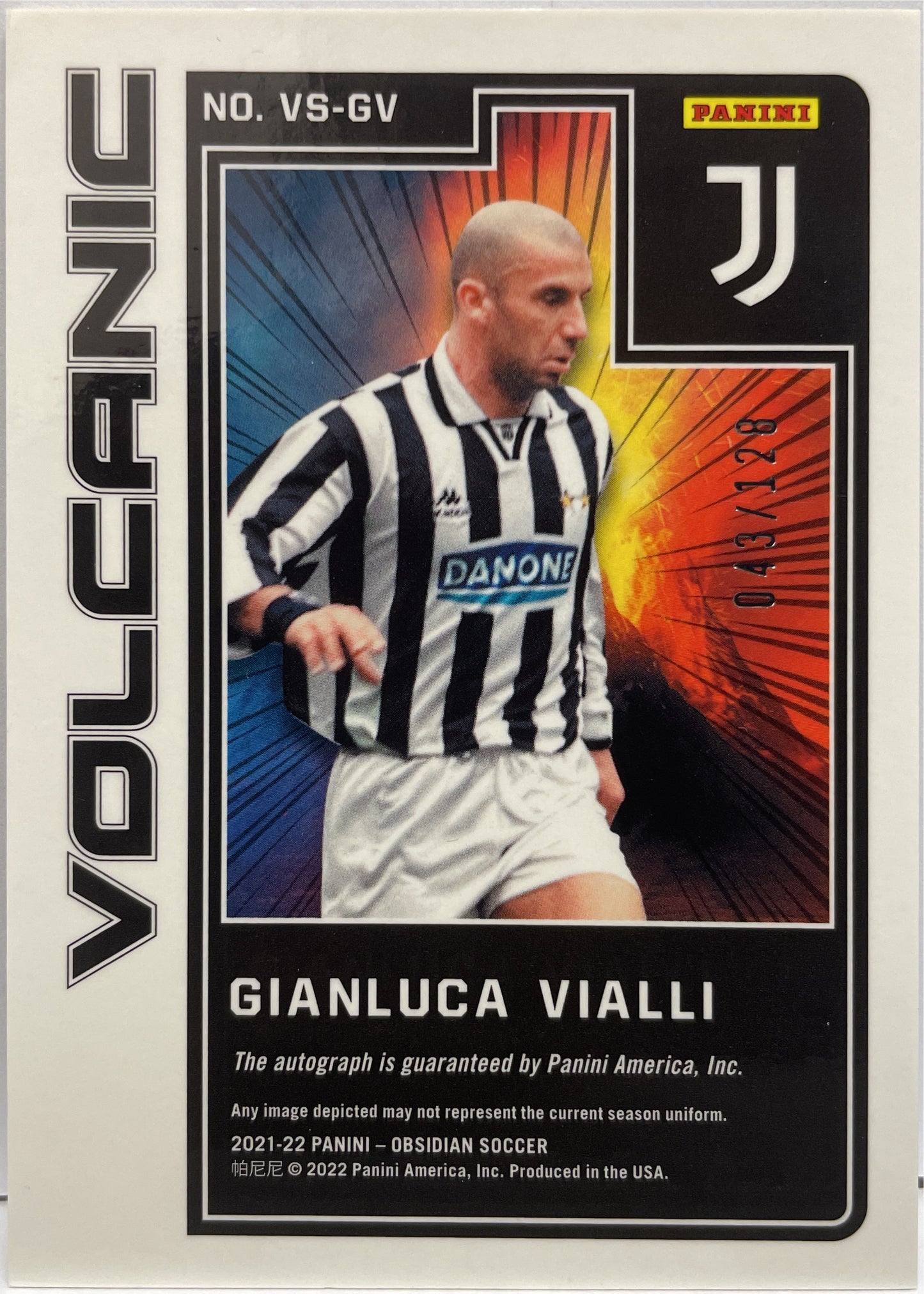 Gianluca Vialli 43/128 Autograph Volcanic Obsidian 2021/22