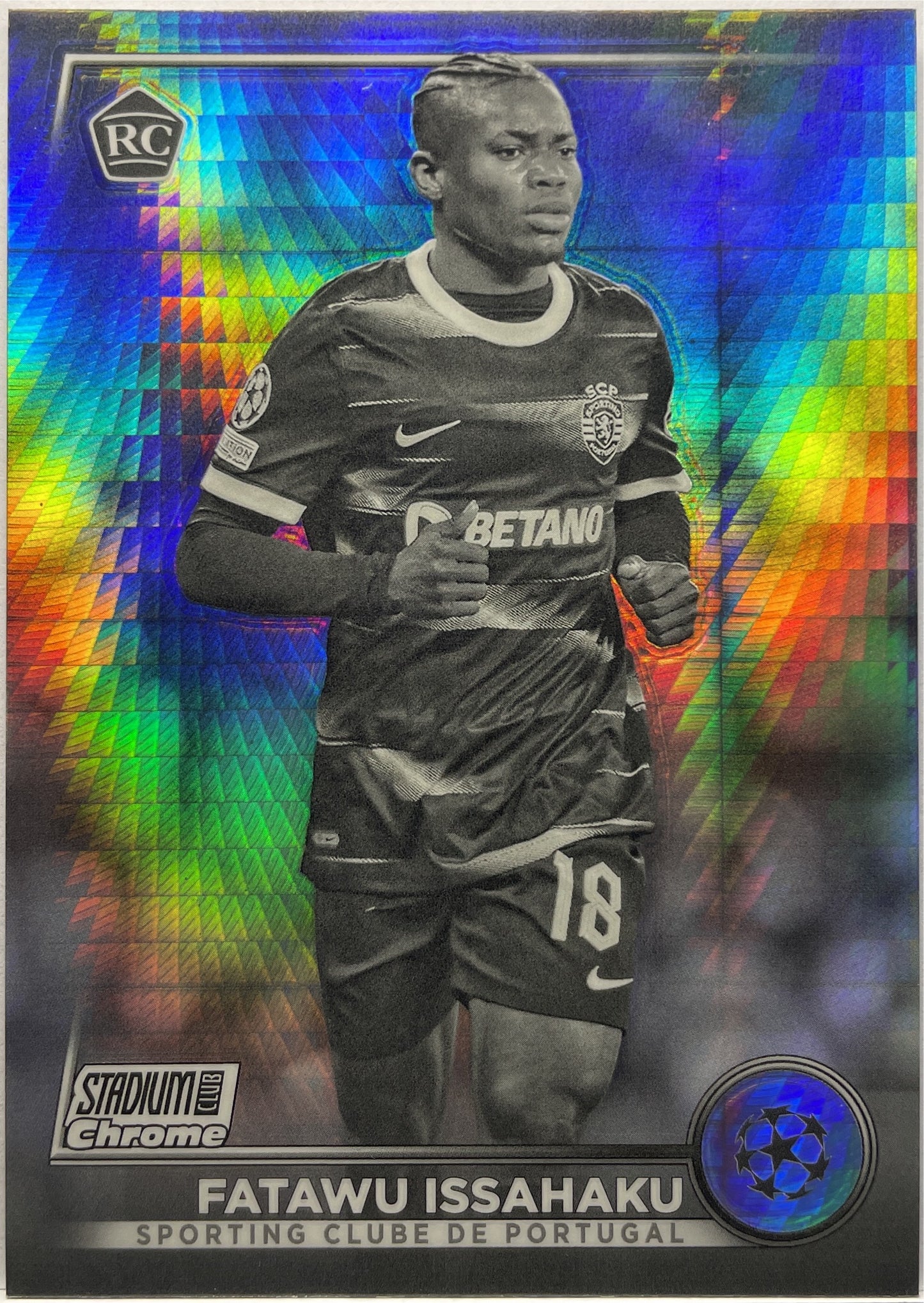 Fatawu Issahaku 190/350 Rookie Black & White Prism Refractor Topps Stadium Chrome Club 2022/23