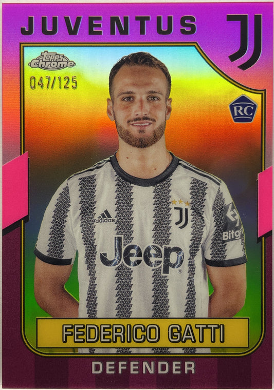 Federico Gatti 47/125 Rookie Pink Topps Chrome Juventus 2022/23