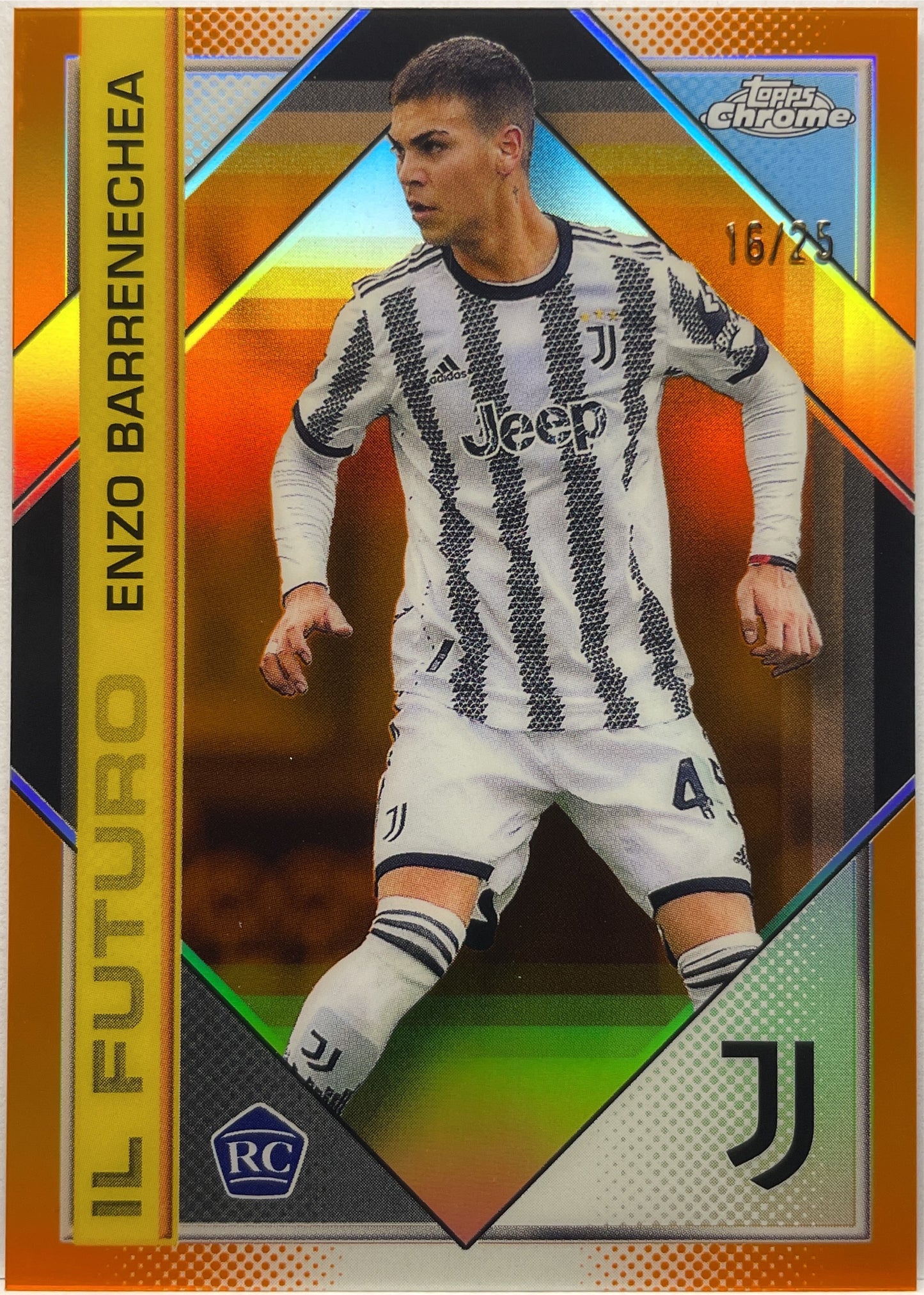 Enzo Barrenechea 16/25 Rookie Il Futuro Orange Topps Chrome Juventus 2022/23