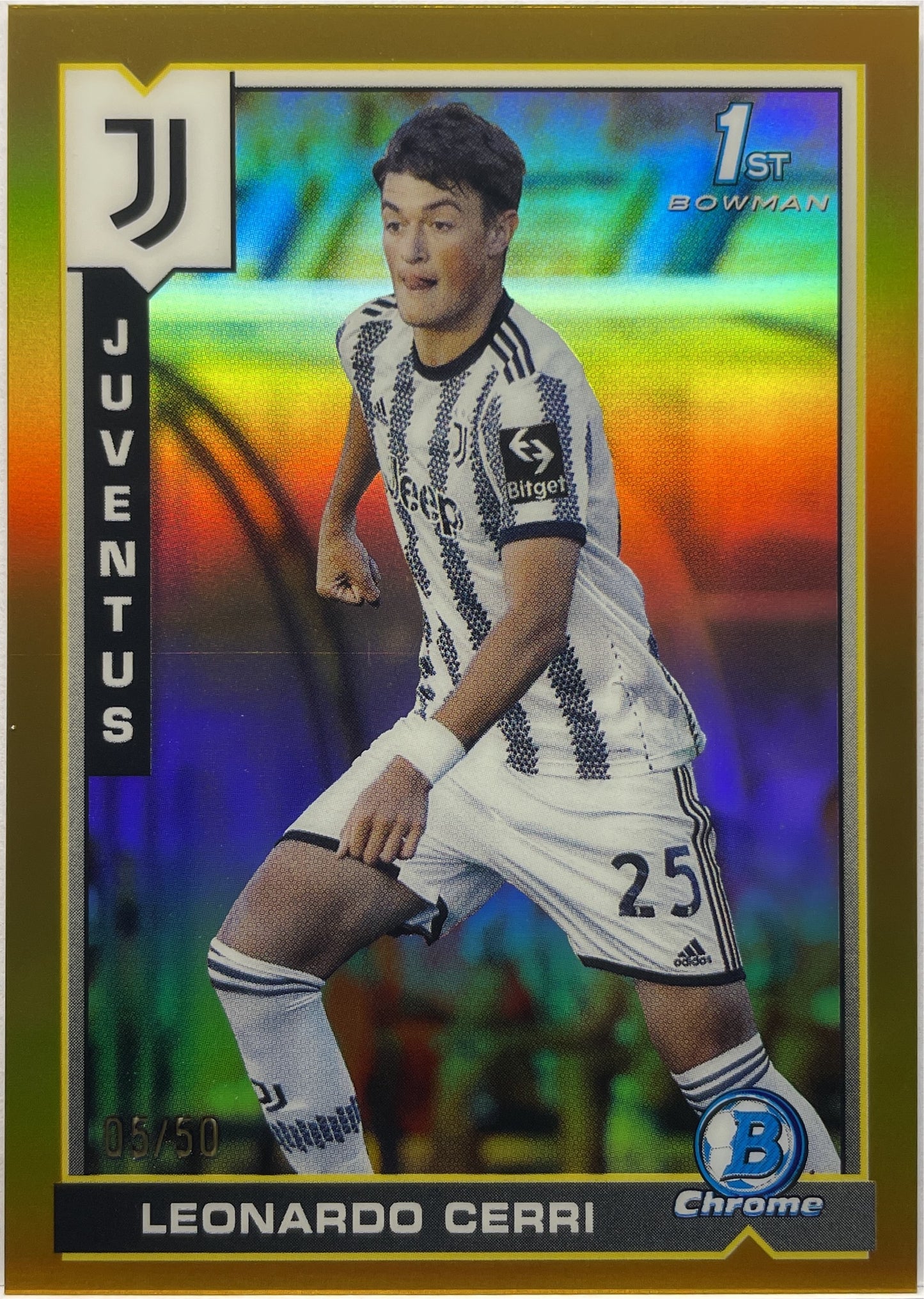 Leonardo Cerri 5/50 1ST Bowman Gold Topps Chrome Juventus 2022/23