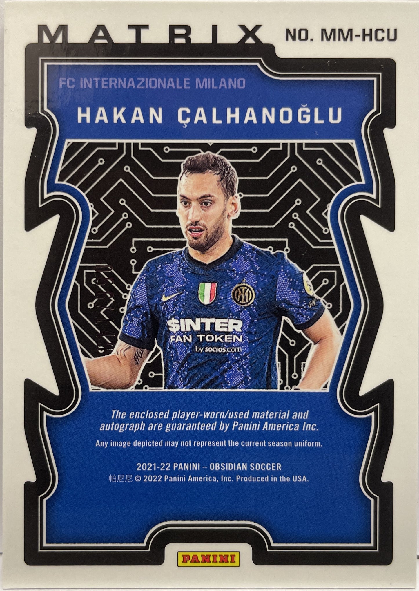 Hakan Calhanoglu 56/149 Patch Autograph Matrix Obsidian 2021/22