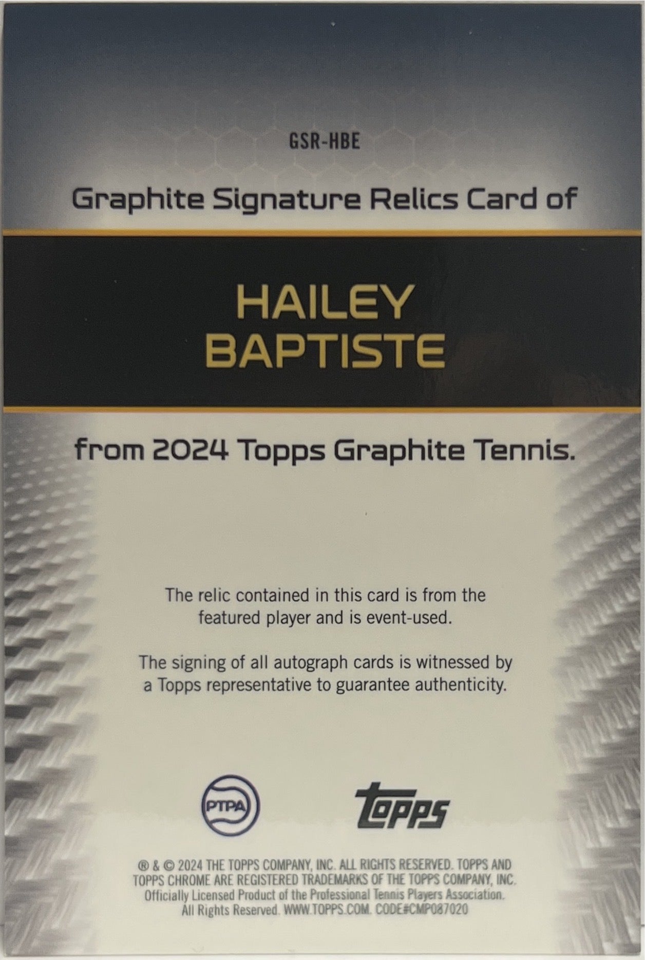 Hailey Baptiste 38/75 Patch Autograph Green Topps Tennis Graphite 2024