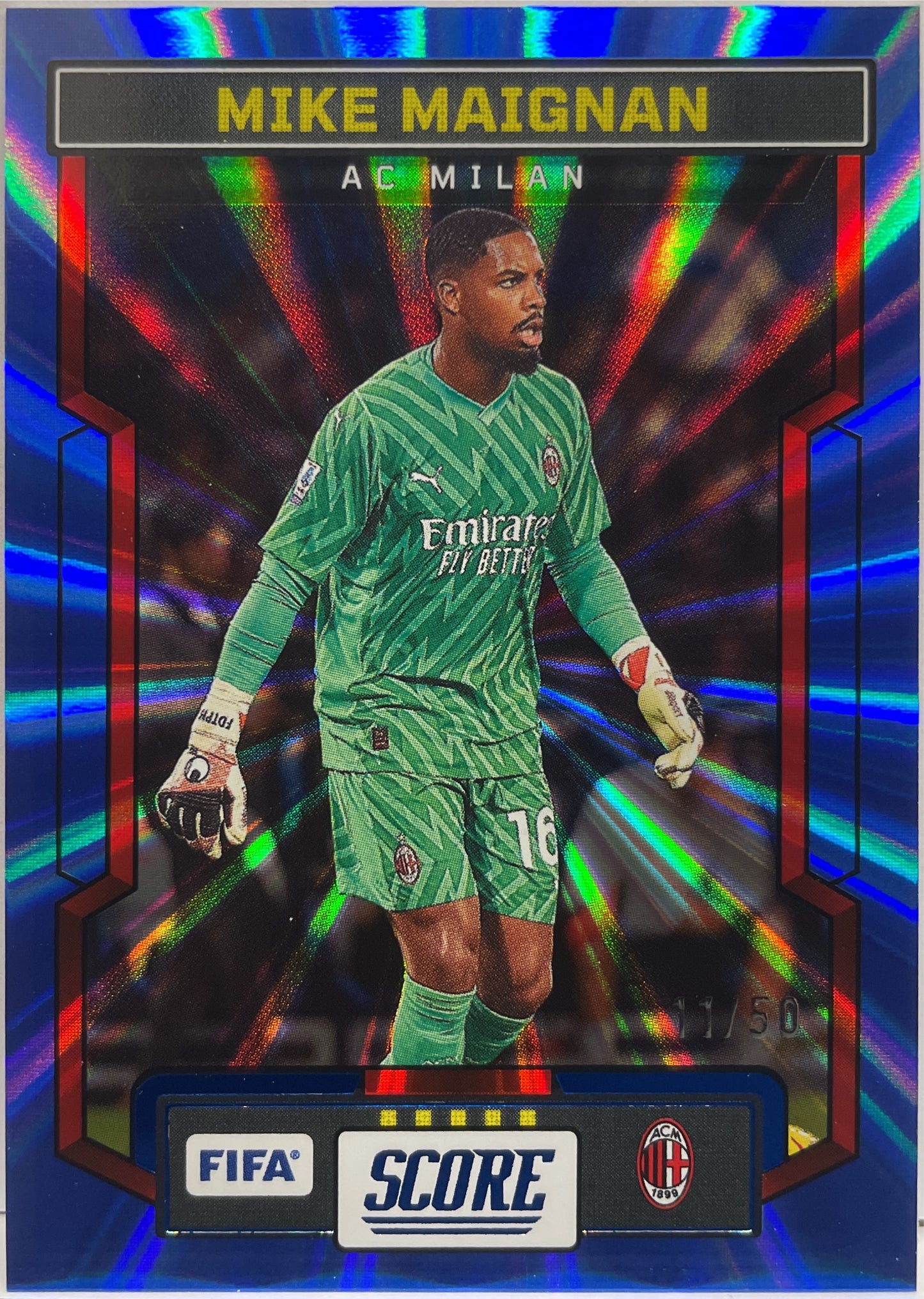 Mike Maignan 11/50 Blue Laser Score Fifa 2023/24