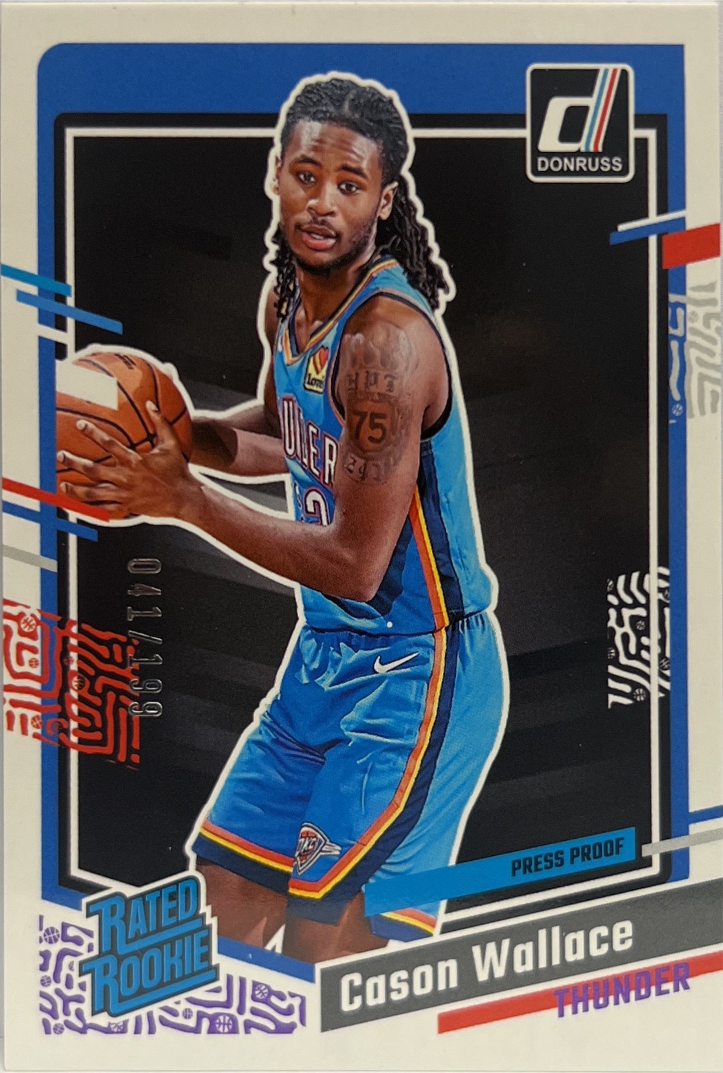 Cason Wallace 41/199 Rated Rookie Purple Donruss Basketball NBA 2023/24