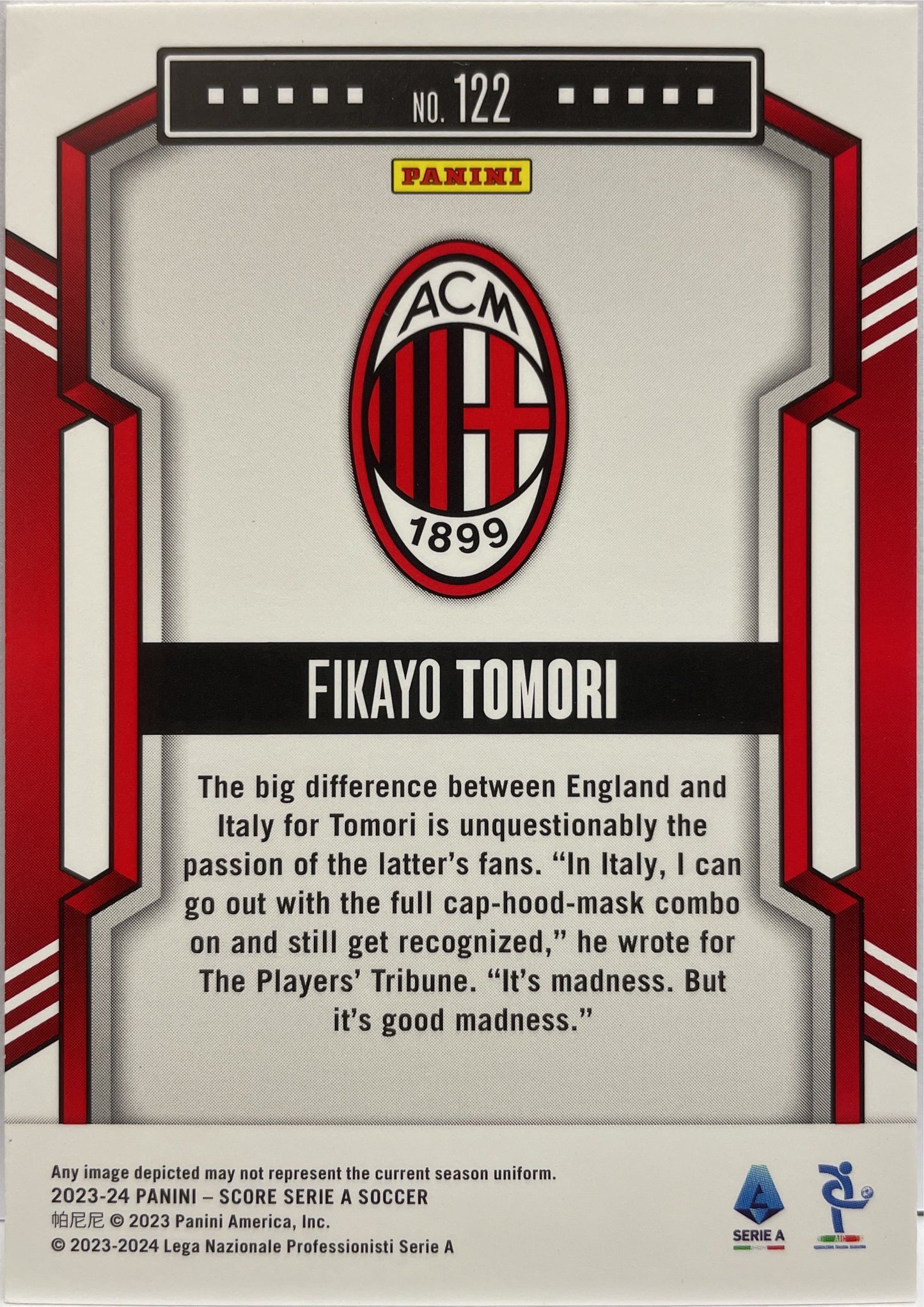 Fikayo Tomori 14/25 Bronze Swirl Score Serie A 2023/24