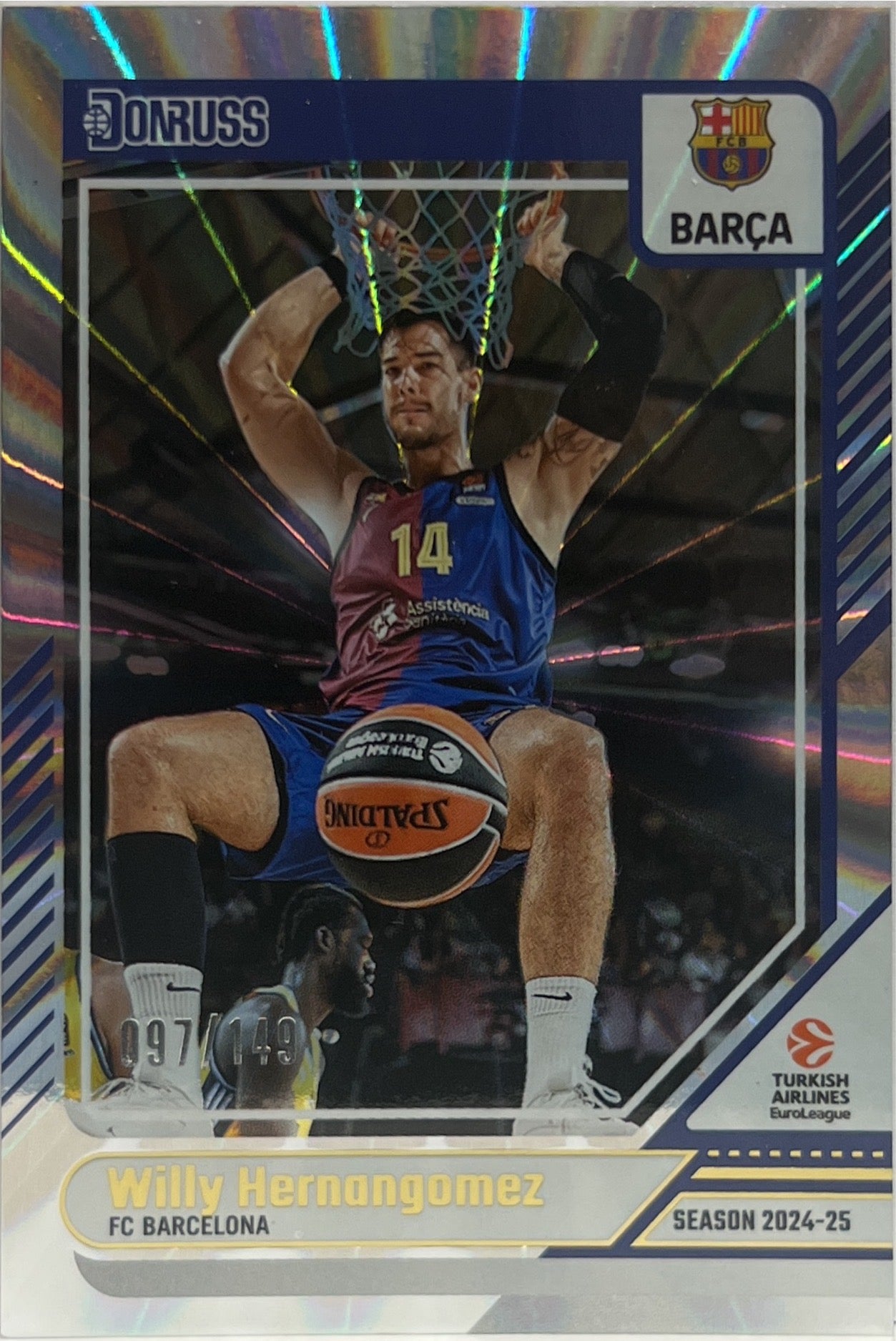 Willy Hernangomez 97/149 Silver Laser Donruss Euroleague Basketball 2024/25