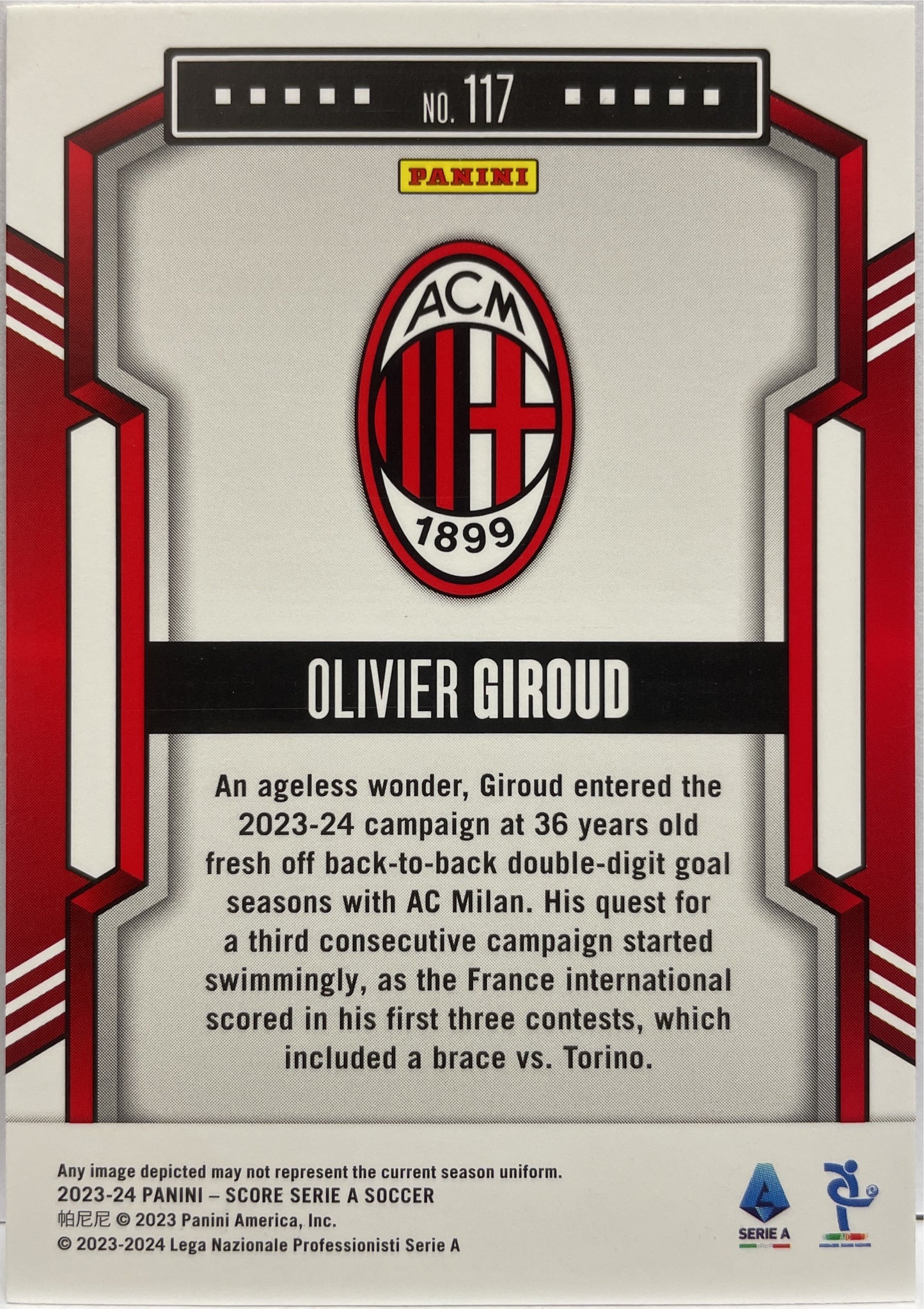 Oliver Giroud 7/25 Bronze Swirl Score Serie A 2023/24