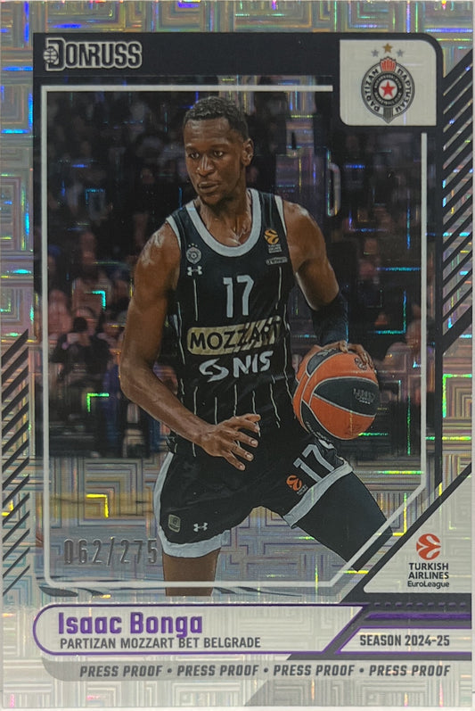 Isaac Bonga 62/275 Press Proof Purple Donruss Euroleague Basketball 2024/25