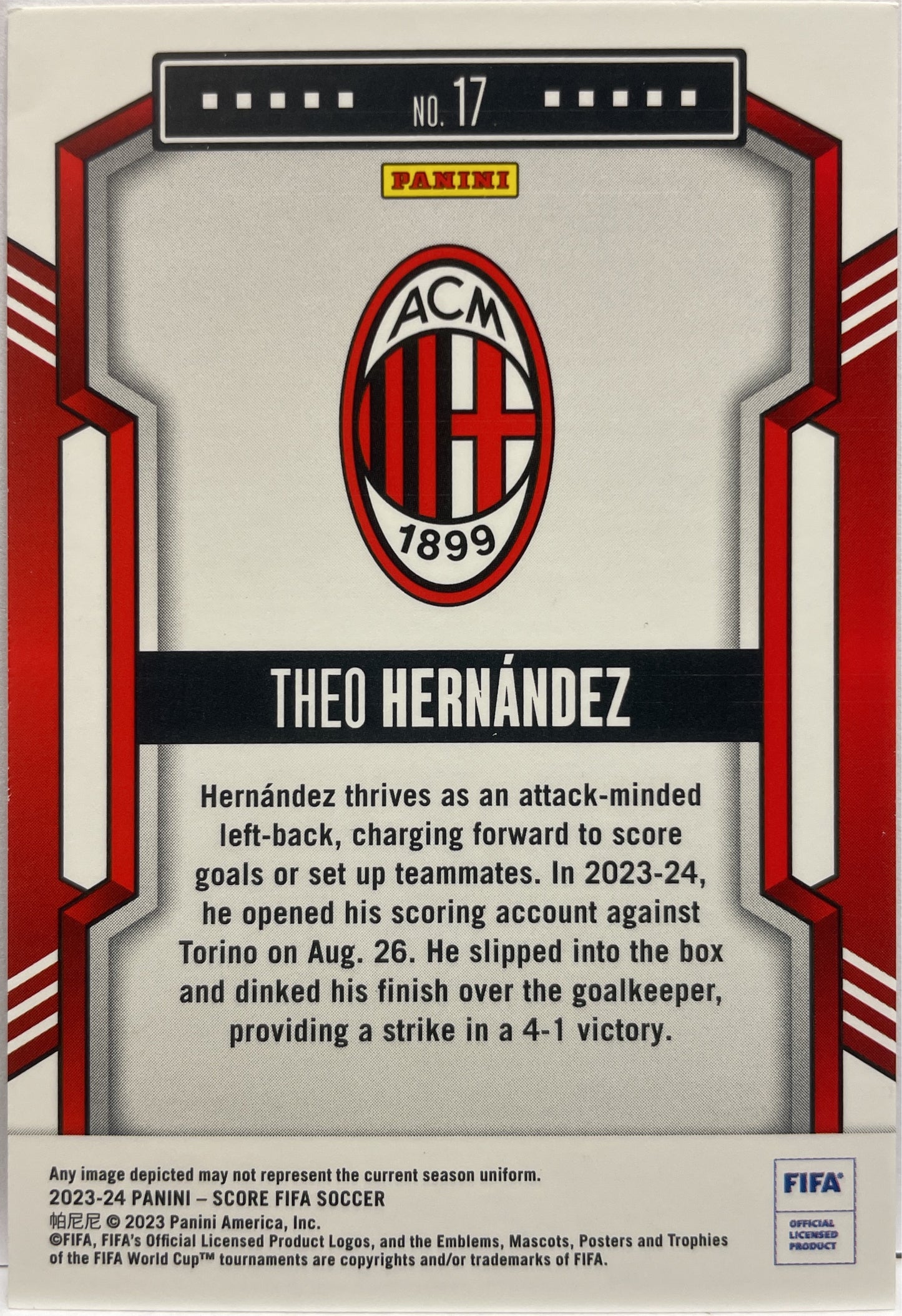 Theo Hernandez 10/35 Orange Laser Score Fifa 2023/24