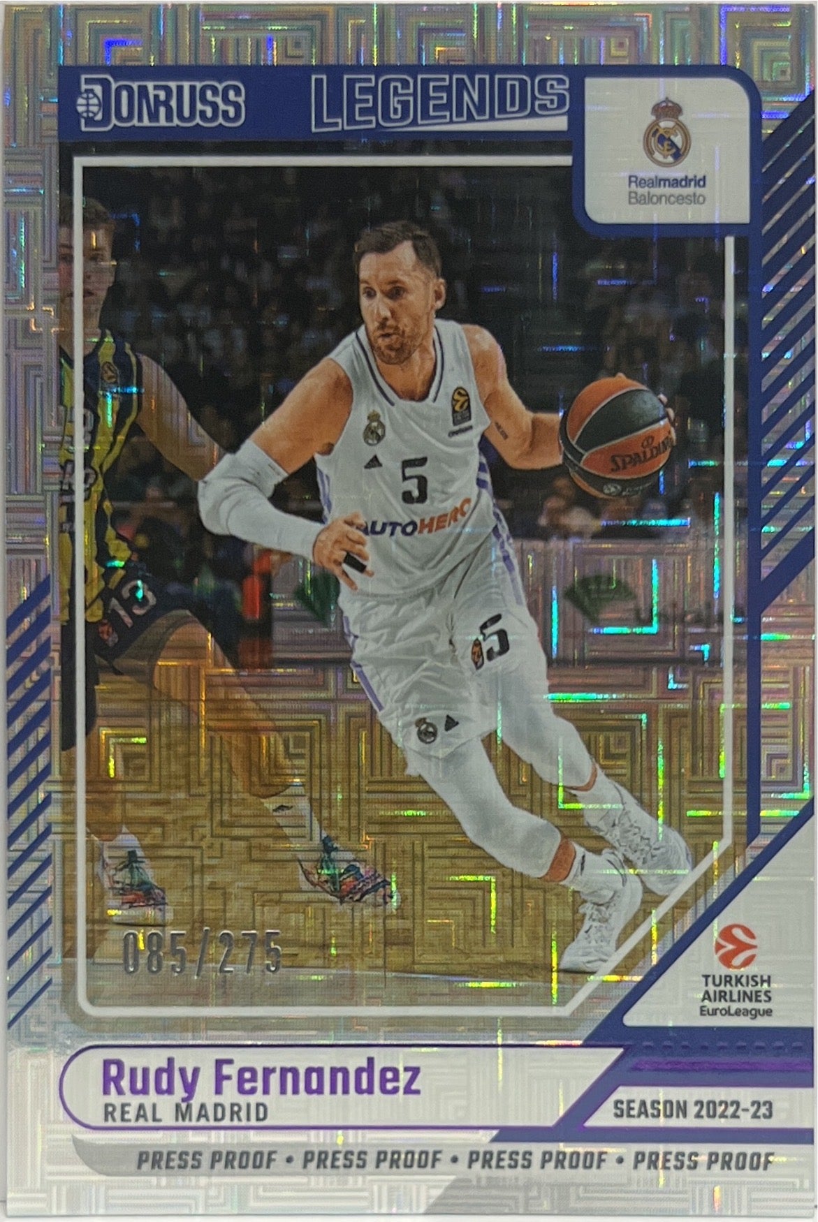 Rudy Fernandez 85/275 Press Proof Purple Legends Donruss Euroleague Basketball 2024/25