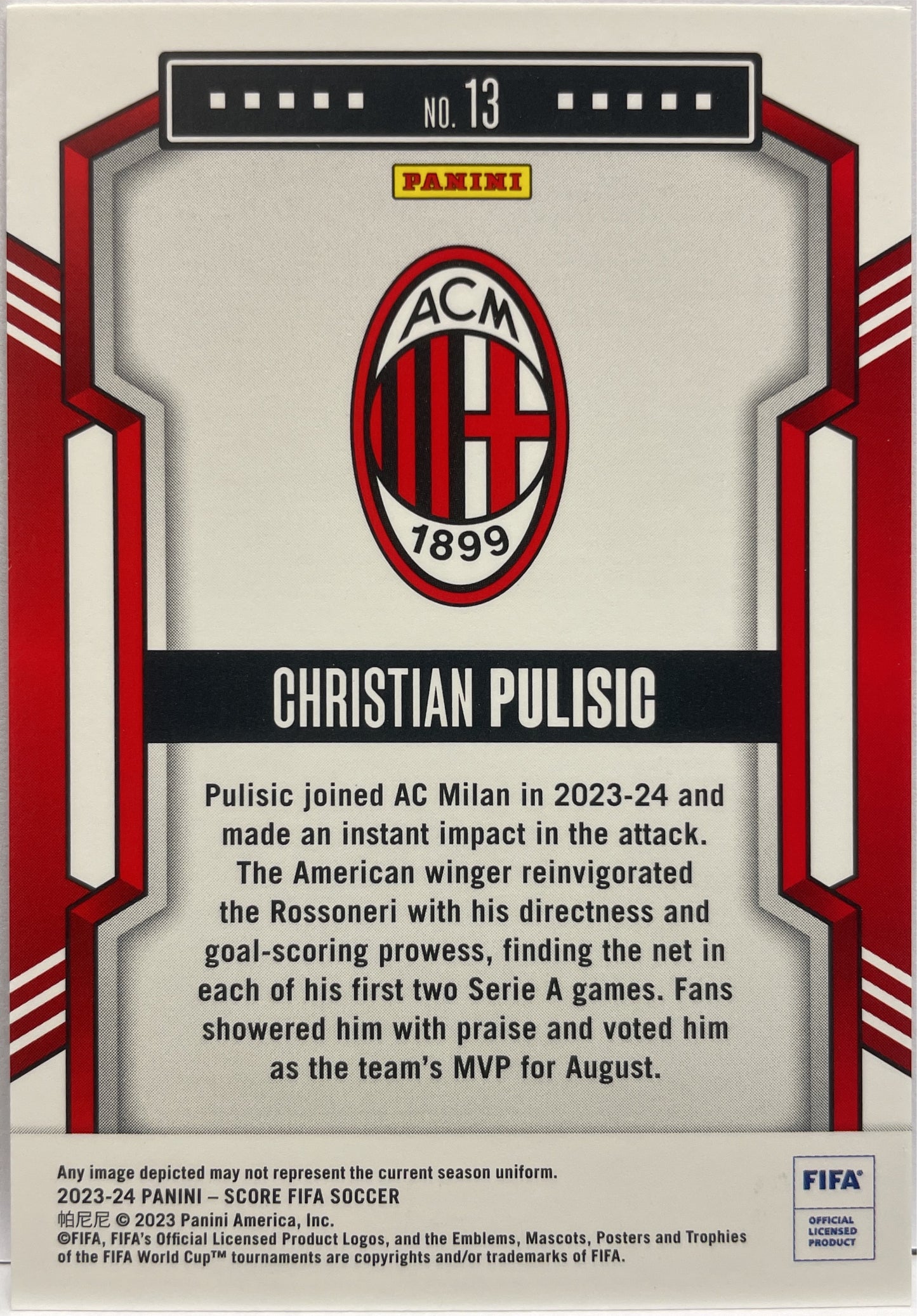 Christian Pulisic 9/15 Purple Laser Score Fifa 2023/24