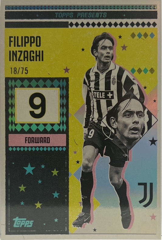 Filippo Inzaghi 18/75 Vintage Lady Aqua Topps Juventus Premium Team Set 2024/25
