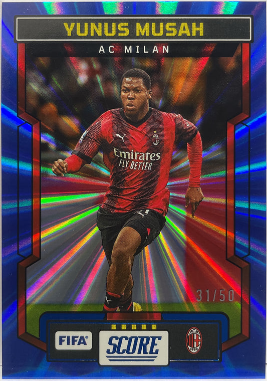 Yunus Musah 31/50 Blue Laser Score Fifa 2023/24