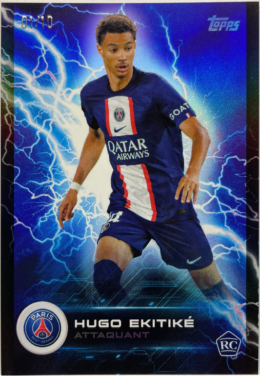 Hugo Ekitike 1/10 Rookie Super Electric Black Topps PSG Team Set 2022/23