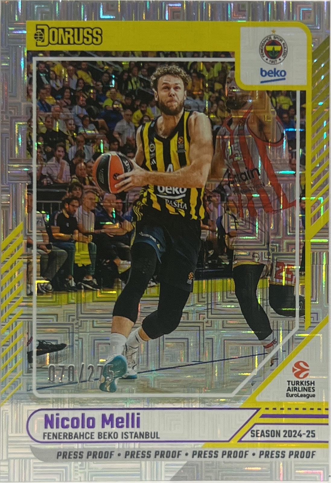 Nicolo Melli 70/275 Press Proof Mojo Purple Donruss Euroleague Basketball 2024/25