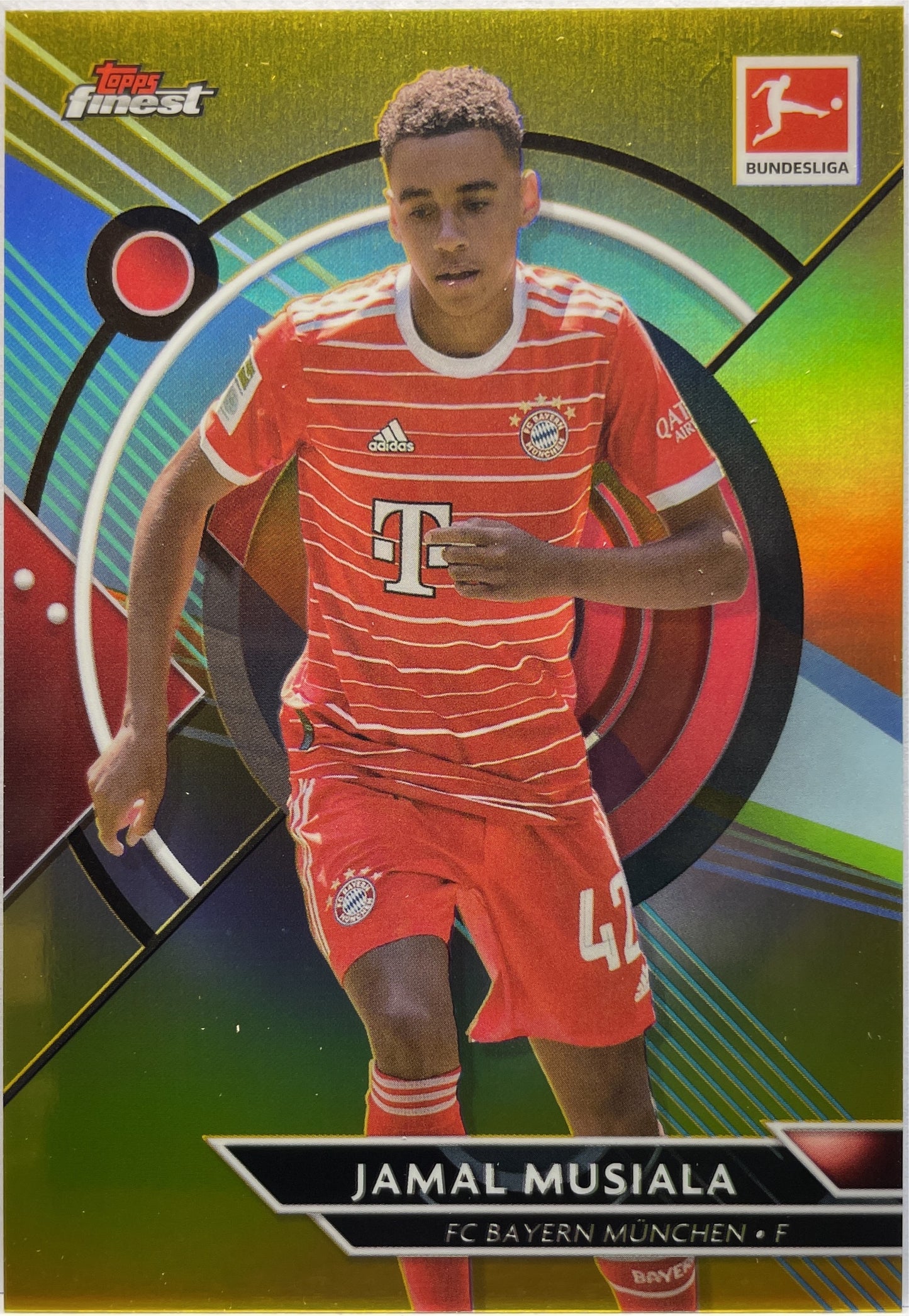 Jamal Musiala 35/50 Gold Topps Finest Bundesliga 2022/23