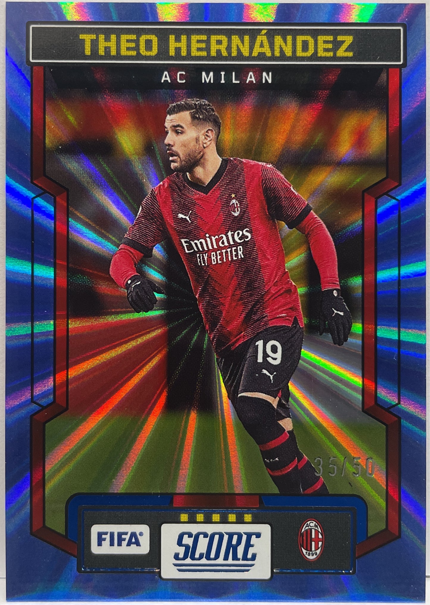 Theo Hernandez 35/50 Blue Laser Score Fifa 2023/24