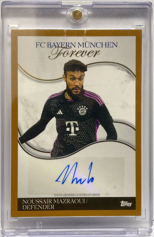 Noussair Mazraoui 1/50 Autograph Gold Topps Bayern Munchen Forever 2024