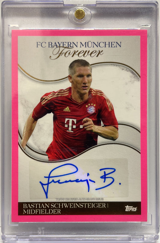 Bastian Schweinseiger 68/75 Autograph Pink Topps Bayern Munchen Forever 2024